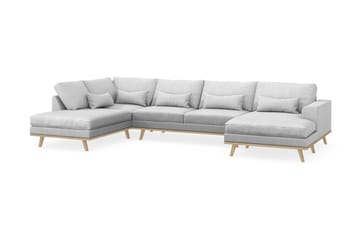 Copenhagen 5-sits Vänstervänd U-formad Soffa med Divan och Schäslong i Tyg - Ljusgrå - Möbler - Soffa - U-soffa
