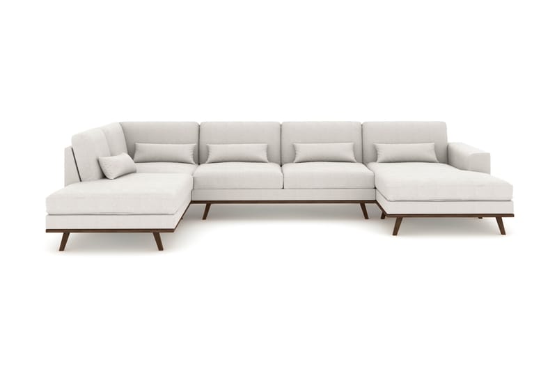 Copenhagen 5-sits Vänstervänd U-formad Soffa med Divan och Schäslong i Tyg - Ljusgrå - Möbler - Soffa - U-soffa