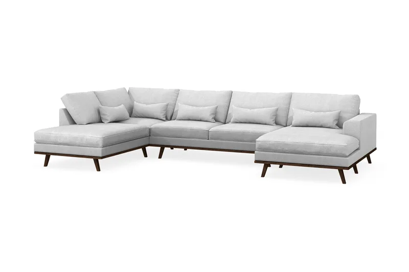 Copenhagen 5-sits Vänstervänd U-formad Soffa med Divan och Schäslong i Tyg - Ljusgrå - Möbler - Soffa - U-soffa