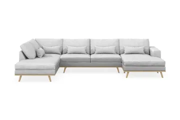 Copenhagen 5-sits Vänstervänd U-formad Soffa med Divan och Schäslong i Tyg - Ljusgrå - Möbler - Soffa - U-soffa
