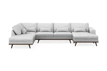 Copenhagen 5-sits Vänstervänd U-formad Soffa med Divan och Schäslong i Tyg - Ljusgrå - Möbler - Soffa - U-soffa