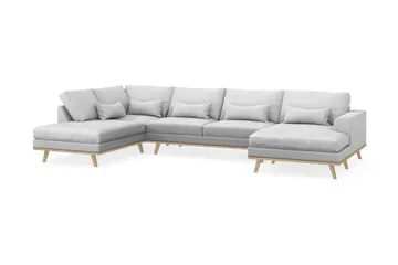 Copenhagen 5-sits Vänstervänd U-formad Soffa med Divan och Schäslong i Tyg - Ljusgrå - Möbler - Soffa - U-soffa