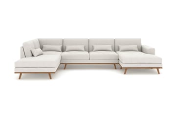 Copenhagen 5-sits Vänstervänd U-formad Soffa med Divan och Schäslong i Tyg - Ljusgrå - Möbler - Soffa - U-soffa
