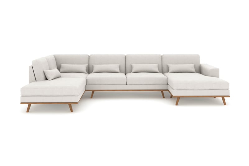 Copenhagen 5-sits Vänstervänd U-formad Soffa med Divan och Schäslong i Tyg - Ljusgrå - Möbler - Soffa - U-soffa