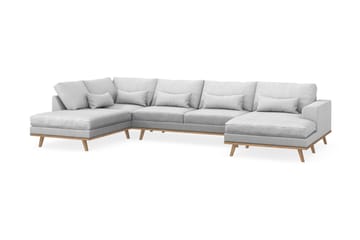 Copenhagen 5-sits Vänstervänd U-formad Soffa med Divan och Schäslong i Tyg - Ljusgrå - Möbler - Soffa - U-soffa
