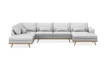 Copenhagen 5-sits Vänstervänd U-formad Soffa med Divan och Schäslong i Tyg - Ljusgrå - Möbler - Soffa - U-soffa