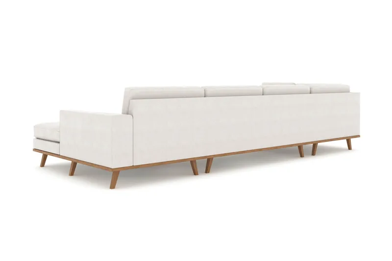 Copenhagen 5-sits Vänstervänd U-formad Soffa med Divan och Schäslong i Tyg - Ljusgrå - Möbler - Soffa - U-soffa