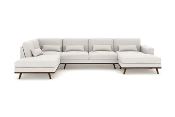 Copenhagen 5-sits Vänstervänd U-formad Soffa med Divan och Schäslong i Tyg - Ljusgrå - Möbler - Soffa - U-soffa