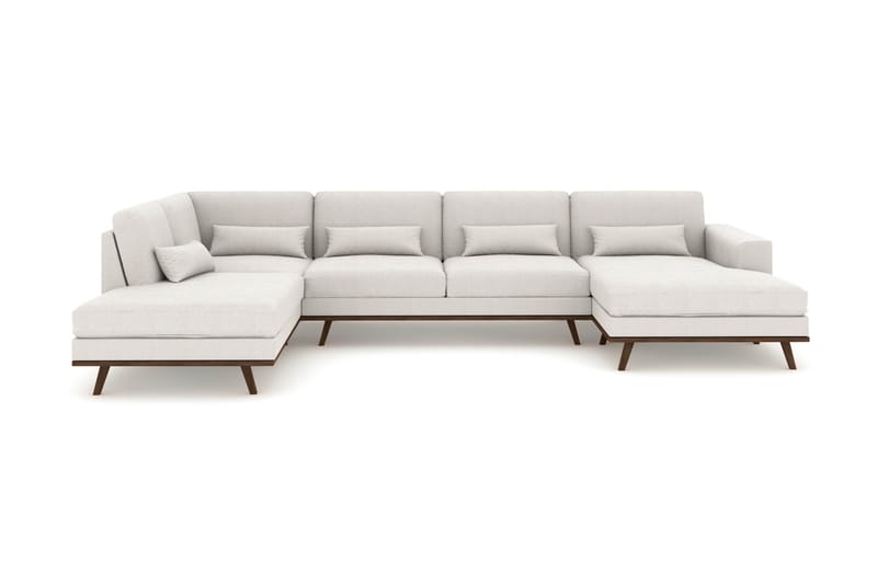 Copenhagen 5-sits Vänstervänd U-formad Soffa med Divan och Schäslong i Tyg - Ljusgrå - Möbler - Soffa - U-soffa