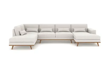 Copenhagen 5-sits Vänstervänd U-formad Soffa med Divan och Schäslong i Tyg - Ljusgrå - Möbler - Soffa - U-soffa