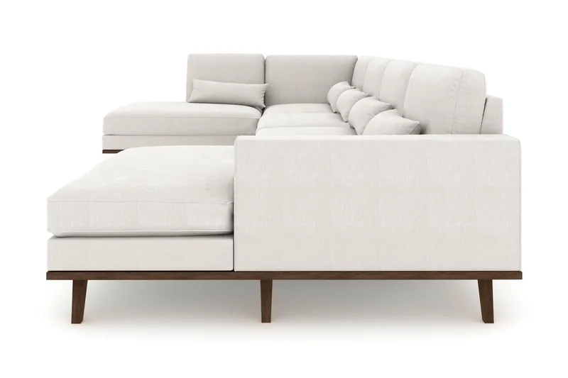 Copenhagen 5-sits Vänstervänd U-formad Soffa med Divan och Schäslong i Tyg - Ljusgrå - Möbler - Soffa - U-soffa