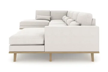 Copenhagen 5-sits Vänstervänd U-formad Soffa med Divan och Schäslong i Tyg - Ljusgrå - Möbler - Soffa - U-soffa