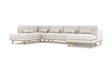 Copenhagen 5-sits Vänstervänd U-formad Soffa med Divan och Schäslong i Tyg - Ljusgrå - Möbler - Soffa - U-soffa