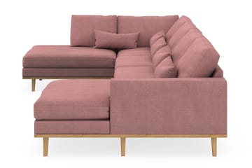 Copenhagen 5-sits Vänstervänd U-formad Soffa med Divan och Schäslong i Tyg - Rosa - Möbler - Soffa - U-soffa