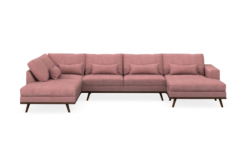 Copenhagen 5-sits Vänstervänd U-formad Soffa med Divan och Schäslong i Tyg - Rosa - Möbler - Soffa - U-soffa