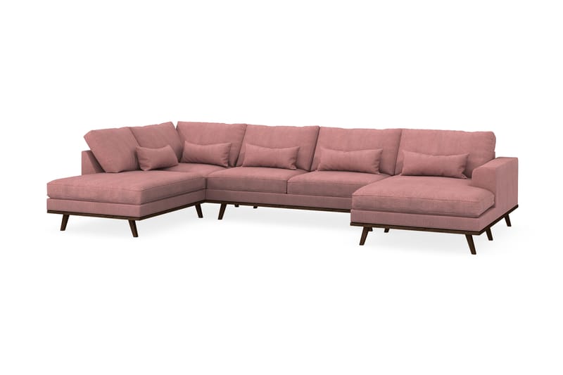 Copenhagen 5-sits Vänstervänd U-formad Soffa med Divan och Schäslong i Tyg - Rosa - Möbler - Soffa - U-soffa