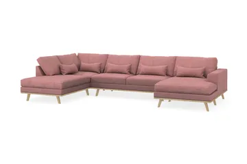 Copenhagen 5-sits Vänstervänd U-formad Soffa med Divan och Schäslong i Tyg - Rosa - Möbler - Soffa - U-soffa