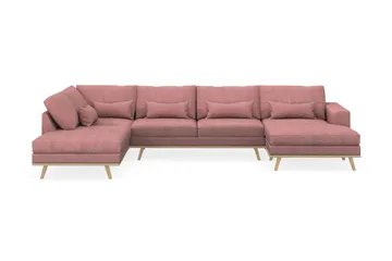 Copenhagen 5-sits Vänstervänd U-formad Soffa med Divan och Schäslong i Tyg - Rosa - Möbler - Soffa - U-soffa