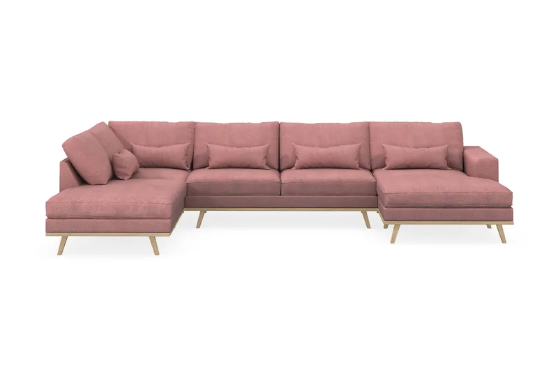 Copenhagen 5-sits Vänstervänd U-formad Soffa med Divan och Schäslong i Tyg - Rosa - Möbler - Soffa - U-soffa