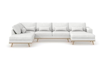 Copenhagen 5-sits Vänstervänd U-formad Soffa med Divan och Schäslong i Tyg - Vit - Möbler - Soffa - U-soffa