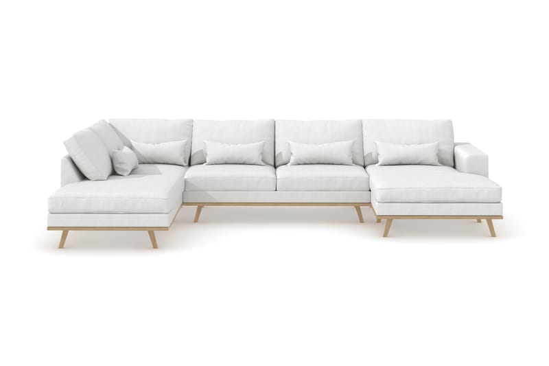 Copenhagen 5-sits Vänstervänd U-formad Soffa med Divan och Schäslong i Tyg - Vit - Möbler - Soffa - U-soffa