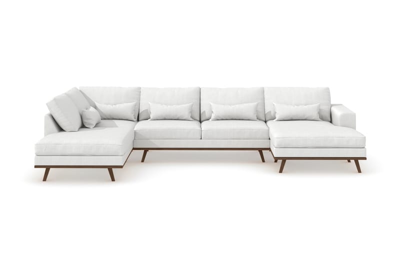 Copenhagen 5-sits Vänstervänd U-formad Soffa med Divan och Schäslong i Tyg - Vit - Möbler - Soffa - U-soffa