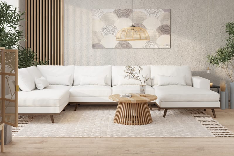 Copenhagen 5-sits Vänstervänd U-formad Soffa med Divan och Schäslong i Tyg - Vit - Möbler - Soffa - U-soffa