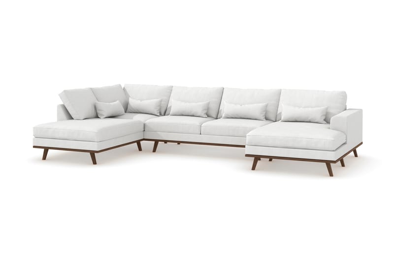 Copenhagen 5-sits Vänstervänd U-formad Soffa med Divan och Schäslong i Tyg - Vit - Möbler - Soffa - U-soffa