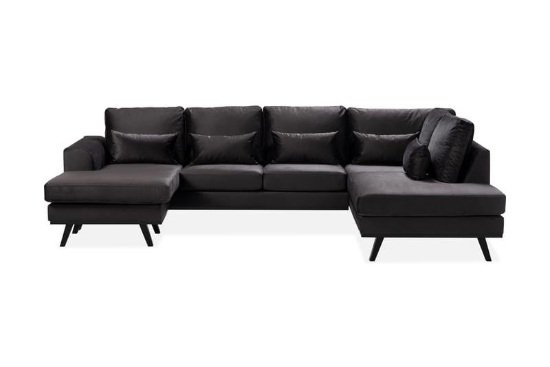 Copenhagen Compact 4-sits Högervänd U-formad Large Soffa med Divan och Schäslong i Sammet - Mörkgrå - Möbler - Soffa - U-soffa