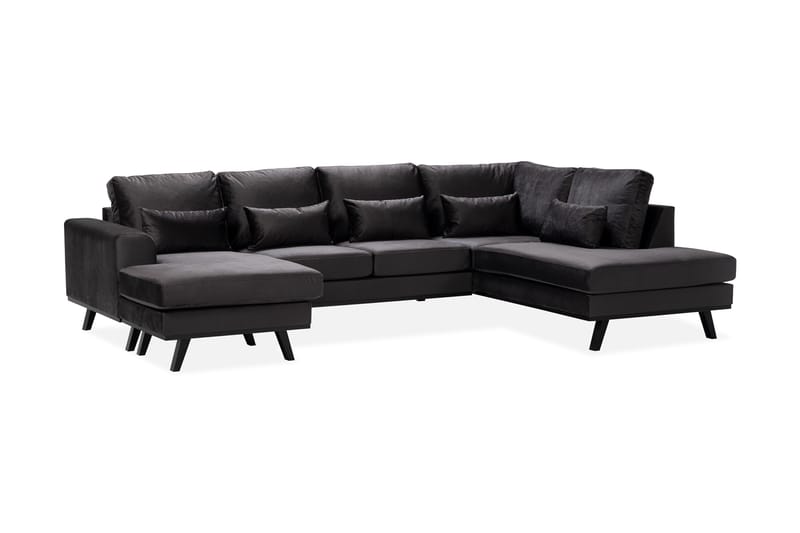 Copenhagen Compact 4-sits Högervänd U-formad Large Soffa med Divan och Schäslong i Sammet - Mörkgrå - Möbler - Soffa - U-soffa