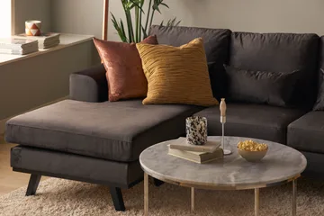 Copenhagen Compact 4-sits Högervänd U-formad Large Soffa med Divan och Schäslong i Sammet - Mörkgrå - Möbler - Soffa - U-soffa