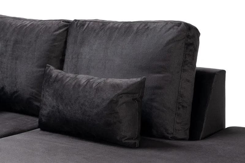 Copenhagen Compact 4-sits Högervänd U-formad Large Soffa med Divan och Schäslong i Sammet - Mörkgrå - Möbler - Soffa - U-soffa