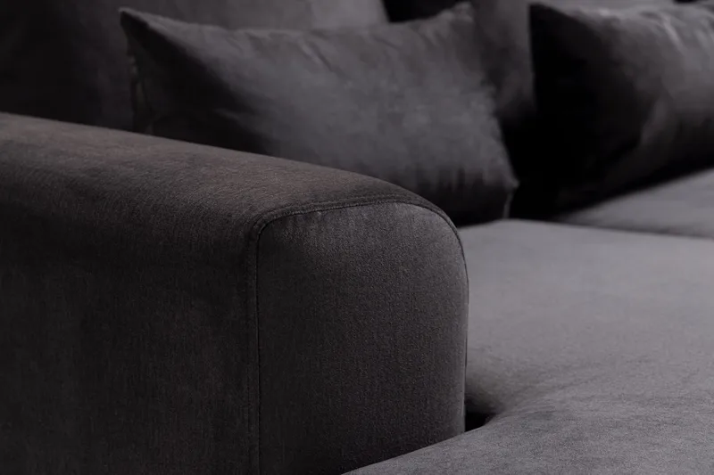 Copenhagen Compact 4-sits Högervänd U-formad Large Soffa med Divan och Schäslong i Sammet - Mörkgrå - Möbler - Soffa - U-soffa