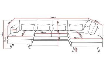 Copenhagen Compact 4-sits Högervänd U-formad Soffa med Divan och Schäslong i Tyg - Ljusgrå - Möbler - Soffa - U-soffa