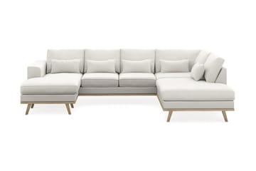 Copenhagen Compact 4-sits Högervänd U-formad Soffa med Divan och Schäslong i Tyg - Ljusgrå - Möbler - Soffa - U-soffa