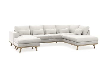 Copenhagen Compact 4-sits Högervänd U-formad Soffa med Divan och Schäslong i Tyg - Ljusgrå - Möbler - Soffa - U-soffa