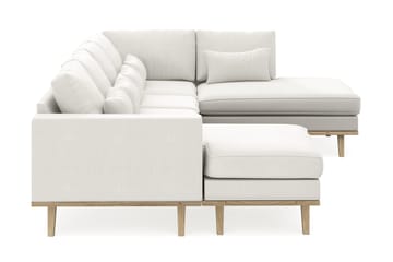 Copenhagen Compact 4-sits Högervänd U-formad Soffa med Divan och Schäslong i Tyg - Ljusgrå - Möbler - Soffa - U-soffa
