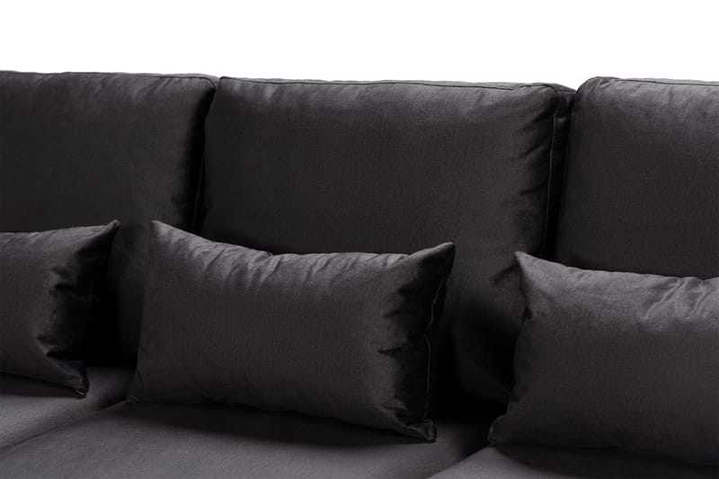 Copenhagen Compact 4-sits Vänstervänd U-formad Large Soffa med Divan och Schäslong i Sammet - Mörkgrå - Möbler - Soffa - U-soffa