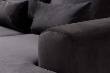Copenhagen Compact 4-sits Vänstervänd U-formad Large Soffa med Divan och Schäslong i Sammet - Mörkgrå - Möbler - Soffa - U-soffa