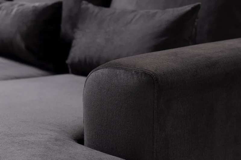 Copenhagen Compact 4-sits Vänstervänd U-formad Large Soffa med Divan och Schäslong i Sammet - Mörkgrå - Möbler - Soffa - U-soffa