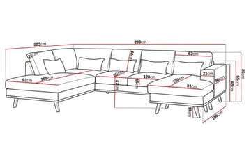 Copenhagen Compact 4-sits Vänstervänd U-formad Soffa med Divan och Schäslong i Tyg - Ljusgrå - Möbler - Soffa - U-soffa