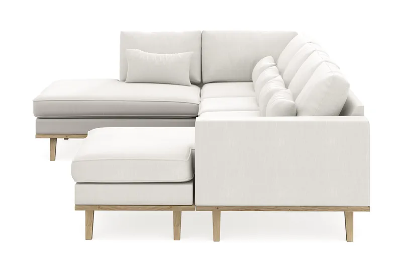 Copenhagen Compact 4-sits Vänstervänd U-formad Soffa med Divan och Schäslong i Tyg - Ljusgrå - Möbler - Soffa - U-soffa
