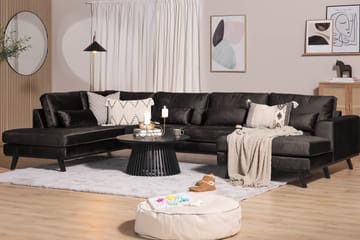 Copenhagen Stor U Soffa Sammet med Divan och Schäslong Vänster - Grå - Möbler - Soffa - U-soffa