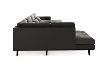 Copenhagen Stor U Soffa Sammet med Divan och Schäslong Vänster - Grå - Möbler - Soffa - U-soffa