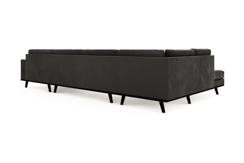Copenhagen Stor U Soffa Sammet med Divan och Schäslong Vänster - Grå - Möbler - Soffa - U-soffa