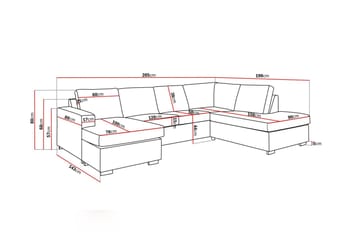 Crazy 4-sits Högervänd U-formad Large Soffa med Divan och Schäslong i Konstläder - Svart - Möbler - Soffa - Divansoffa & schäslongsoffa - 4 sits soffa med divan
