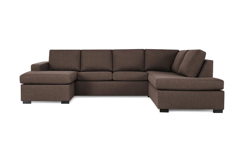 Crazy 4-sits Högervänd U-formad Large Soffa med Divan och Schäslong i Tyg - Brun - Möbler - Soffa - U-soffa