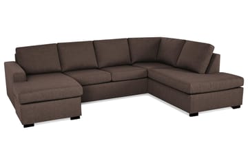 Crazy 4-sits Högervänd U-formad Large Soffa med Divan och Schäslong i Tyg - Brun - Möbler - Soffa - U-soffa