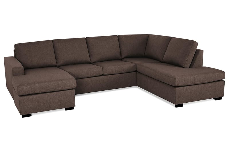 Crazy 4-sits Högervänd U-formad Large Soffa med Divan och Schäslong i Tyg - Brun - Möbler - Soffa - U-soffa