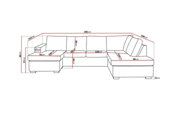 Crazy 4-sits Högervänd U-formad Large Soffa med Divan och Schäslong i Tyg - Brun - Möbler - Soffa - Divansoffa & schäslongsoffa - 4 sits soffa med divan